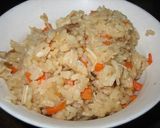 ☆鍋の残りできのこと鶏肉の炊き込みご飯☆作り方4写真