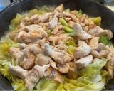 キャベツ、鶏胸肉、梅干し、蒸し炒め作り方5写真