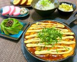 キムチとろろスキレット焼き♪お好み焼き風作り方7写真