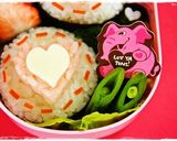 ＊キャラ弁＊　バレンタインにWハート♥作り方4写真