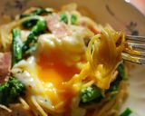 春一番♪菜の花の豆乳カルボナーラ作り方6写真