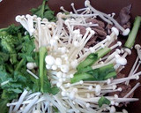 な花とえのきと牛肉の和風パスタ作り方3写真