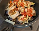 ナスと豚バラのトマト煮込み！作り方4写真