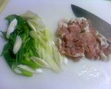 簡単お手軽ランチ♪豚ネギゴマドレパスタ作り方3写真
