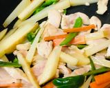 鶏肉と三菜のオイスターソース炒め作り方2写真