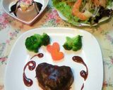 チョコみたいなハートハンバーグ作り方10写真
