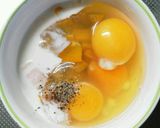 南瓜とベーコンの、たまご焼き。作り方1写真