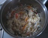鍋の後はひらひら野菜で雑炊!!作り方3写真
