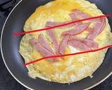 朝食のハム入りオムレツ（プチ減塩）作り方3写真