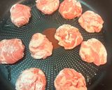 『豚こま肉あったら』照り照り豚肉団子作り方4写真