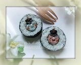 青オニと赤オニの海苔巻き風おにぎり♪節分作り方5写真