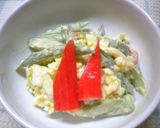 お弁当（アスパラと卵＆カニカマのサラダ）作り方6写真