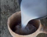 おはぎでアレンジ！餅米入りのお汁粉ラテ作り方2写真