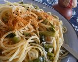 野沢菜としらすの和パスタ～>゜)))彡作り方5写真