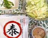 サバ缶だし和風パスタ作り方1写真