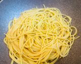 いしり醤油&柿と生ハムチーズバターパスタ作り方6写真