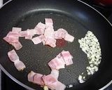 蓮根と海老とベーコンのクリームパスタ作り方3写真