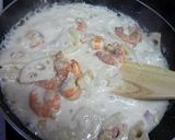 蓮根と海老とベーコンのクリームパスタ作り方4写真