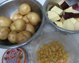 新じゃがとさつまいもの甘辛ツナ煮作り方1写真