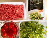 ひき肉と亜麻仁のペペロンチーノ作り方1写真