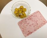 ハムとオリーブのリボンオードブル作り方1写真