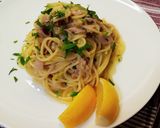 ツナと玉ねぎのスパゲッティ レモン添え作り方5写真