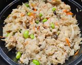 親鳥とごぼうの炊き込みご飯作り方9写真
