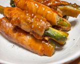 縦切りゴーヤの豚肉巻き☆甘味噌味作り方5写真