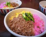 スピーディーに美味しく　三色そぼろ丼作り方4写真