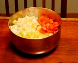 野菜スープ　ソーセージ入り　夜食にも◎作り方1写真