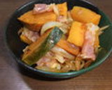 かぼちゃとベーコン焼肉のタレ炒め♬作り方8写真