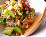 きゅうりと納豆の辛味炒めのせご飯作り方6写真