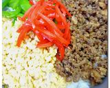♪ 肉 そぼろ丼 ♪by 4色作り方15写真