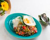 しらすと夏野菜のガパオ風ライス作り方10写真