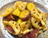 さつまいもと蓮根の炒め煮作り方5写真