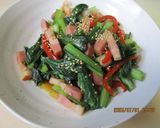 厚切りベーコンと小松菜の甘酢炒め😋作り方4写真