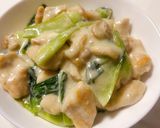 鶏むね肉と青梗菜のクリーム煮込み作り方7写真