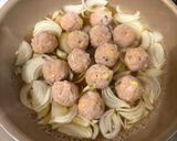 肉団子と玉ねぎの卵あんかけ作り方4写真