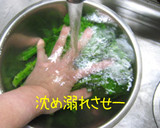 減塩美味しく和えましょ【菜の花芥子和え】作り方5写真