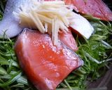 塩鮭と水菜の蒸し物　胡麻風味作り方5写真