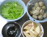 減塩【蕗と鶏団子の炊き合せ】ふわふわ♪作り方9写真