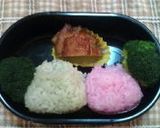 キャラ弁　お雛様作り方3写真