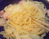 簡単!「キャベツとベーコンのパスタ」作り方4写真