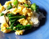 菜の花の昆布締めと炒り卵のお寿司作り方8写真