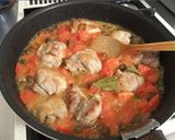 鶏肉と小松菜のトマト炒め煮～むかご入り～作り方4写真