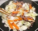 パパっと！ドーン！白菜オイスターソース丼作り方3写真