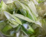 味噌汁　ねぎとキャベツとちくわぶ作り方4写真