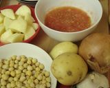 ジャガイモとひよこ豆のインド家庭カレー作り方1写真