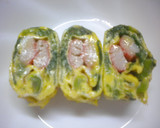 お弁当（菜の花とカニカマの卵焼き）作り方5写真