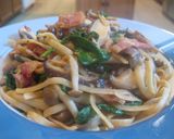 ベーコンときのこのガーリック醤油パスタ作り方7写真